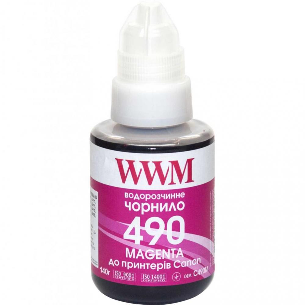 WWM Чернила GI-490 для Canon G1400/G2400/ G3400 140г Magenta (C490M) - зображення 1