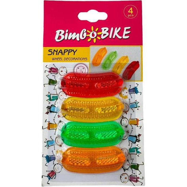 Bimbo Bike Світловідбивачі велосипедні BIMBO BIKE катафот на спиці SNAPPY 4 шт. (90355-IS) - зображення 1