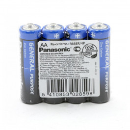   Panasonic AA bat Carbon-Zinc 4шт General Purpose (R6BER/4P)