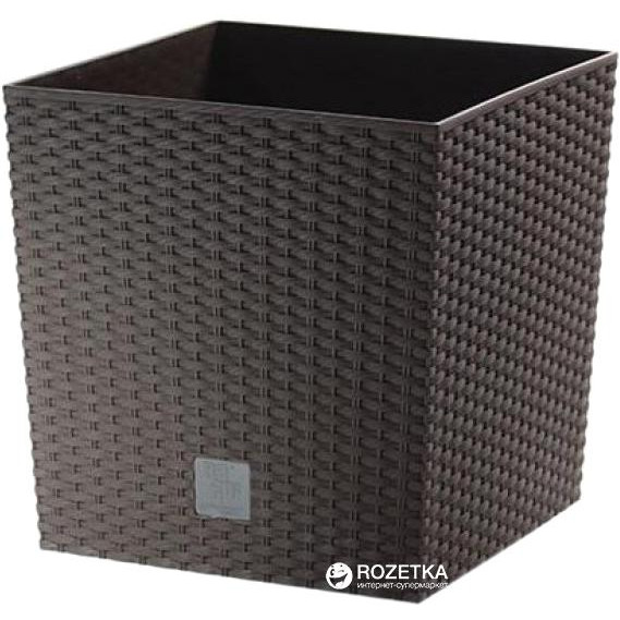 Prosperplast Горшок пластиковый Rato low 2 в 1 22,8x22,3x22,3 см 9.8 л (70893-440) коричневый - зображення 1