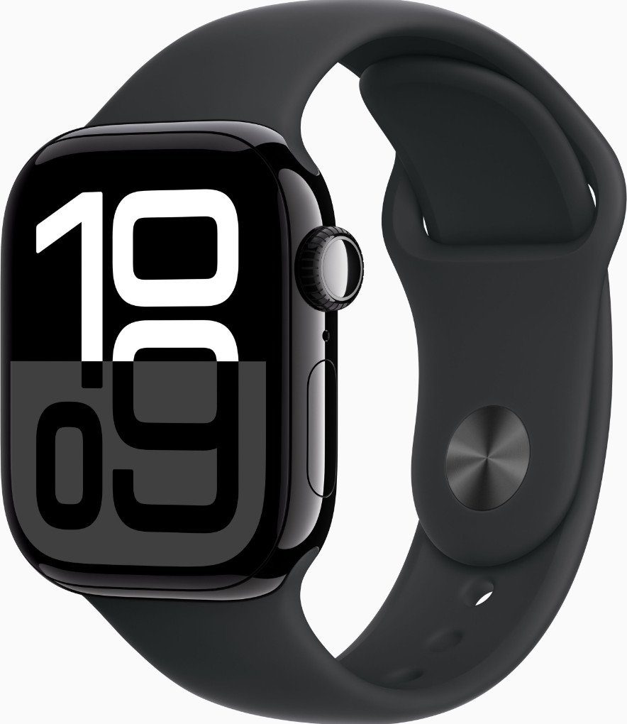 Apple Watch Series 10 GPS  42mm Jet Black Alu. Case w. Black Sport Band - S/M (MWWE3) - зображення 1