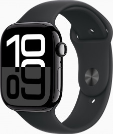   Apple Watch Series 10 GPS + Cellular 46mm Jet Black Alu. Case w. Black Sport Band - M/L (MWY43)