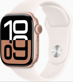   Apple Watch Series 10 GPS + Cellular 42mm Rose Gold Alu. Case w. Light Blush Sport Band - M/L (MWXA3)