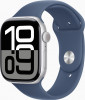 Apple Watch Series 10 GPS + Cellular 46mm Silver Alu. Case w. Denim Sport Band - S/M (MWY03) - зображення 1