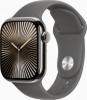 Apple Watch Series 10 GPS + Cellular 42mm Natural Titanium Case w. Stone Grey Sport Band - M/L (MWXE3) - зображення 1