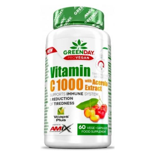 Amix GreenDay ProVegan Vitamin C 1000 мг with Acerola 60 капсул - зображення 1