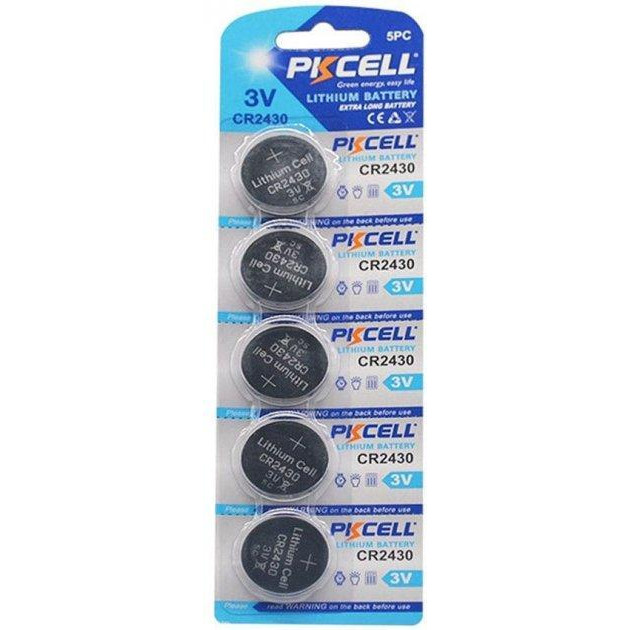 PKCELL CR-2430 bat(3B) Lithium 5шт (PC/CR2430) - зображення 1