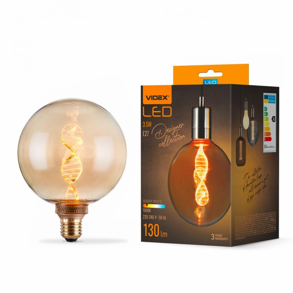 VIDEX LED Filament G125 3.5W 1800K E27 (VL-DNA-G125-A) - зображення 1