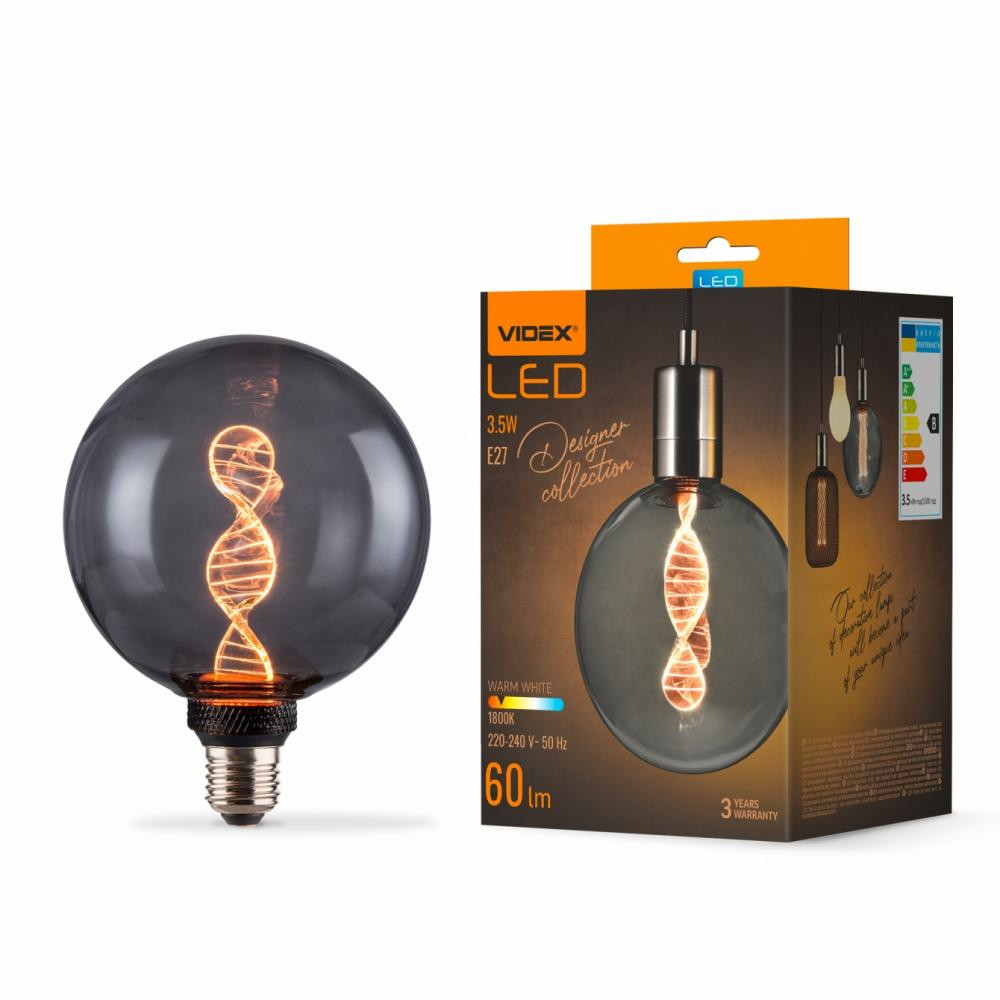 VIDEX LED Filament G125 3.5W 1800K E27 (VL-DNA-G125-S) - зображення 1