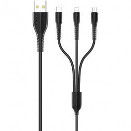   USAMS U35 3 in 1 1m Black (SJ367USB01)