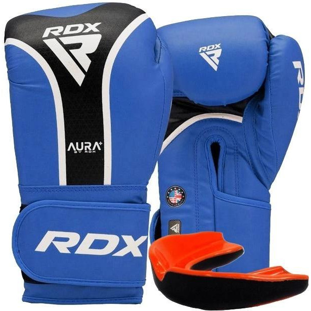 RDX Боксерські рукавички Aura Plus T-17, 10oz Blue/Black (BGR-T17UB-10OZ+) - зображення 1