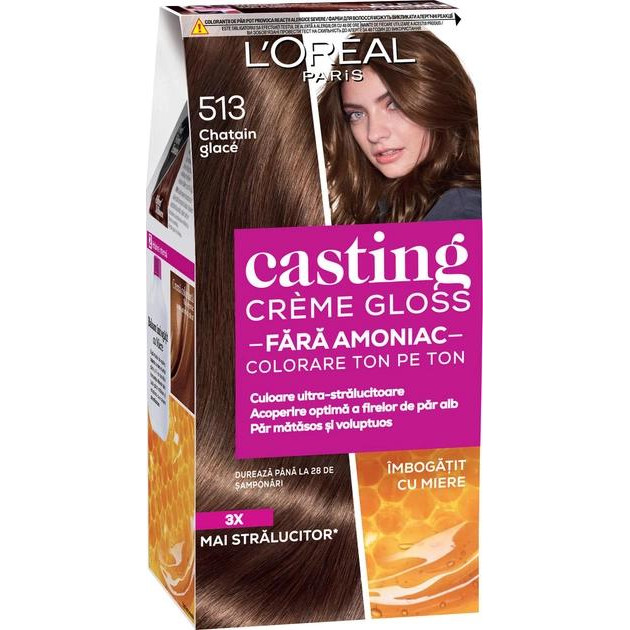 L'Oreal Paris Крем-фарба для волосся без аміаку  Casting Creme Gloss 513 - Морозний капучино 120 мл (3600524095215 - зображення 1