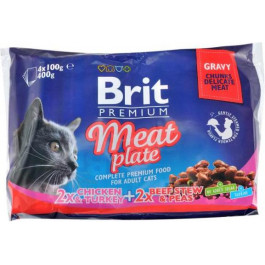   Brit Premium Cat pouch Мясная тарелка в соусе 4x100 г (8595602506262)