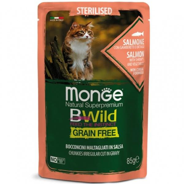 Monge Bwild Grain Free Salmone Sterilised 85 г (8009470012782) - зображення 1