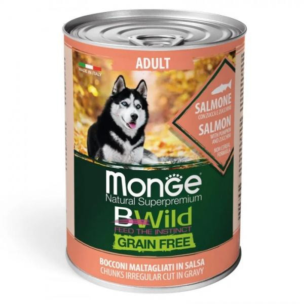 Monge BWild Grain Free Adult з лососем, гарбузом і цукіні 400 г (8009470012621) - зображення 1