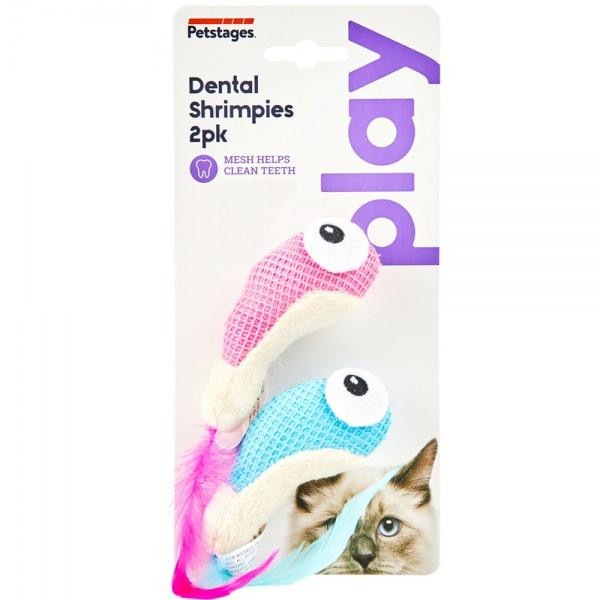 Petstages Dental Shrimpies 2pk Mlt игрушка для котов, креветки с кошачей мятой (pt67836) - зображення 1