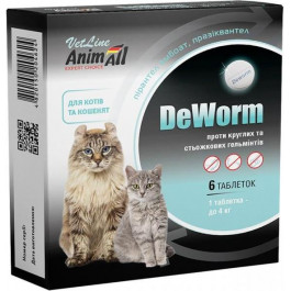   AnimAll Антигельминтный препарат VetLine DeWorm для кошек и котят 112944