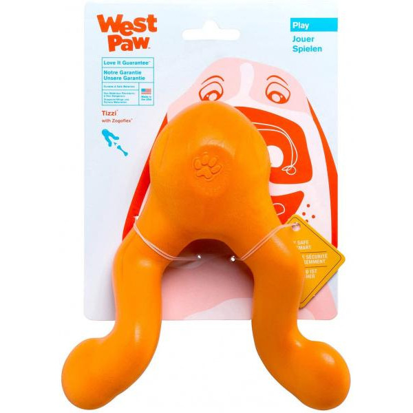 West Paw Игрушка для собак Tizzi Small Tangerine ZG060TNG 11 см (747473736585) - зображення 1