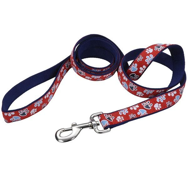 Coastal Поводок Pet Attire Ribbon для собак, красный с лапками, 2,5 x 1,8 м (zb-61976_RWP06) - зображення 1