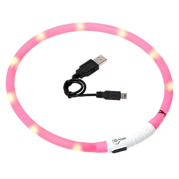 Karlie-Flamingo Visio Light Led светящийся ошейник для собак, 70 см , розовый. (kf-64907) - зображення 1