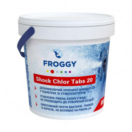   Froggy Шоковый хлор в таблетках  0,9 кг Shock Chlor Tabs 20 для бассейнов