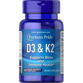   Puritan's Pride Vitamin D3 & K2 60 капс