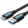 Vention USB to USB Type-B 0.25m Black (COPBC) - зображення 1