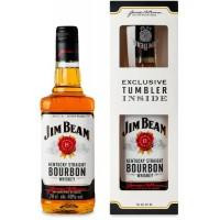   Jim Beam Бурбон  White 40% 0.7л + 1 склянка (DDSBS1B065)