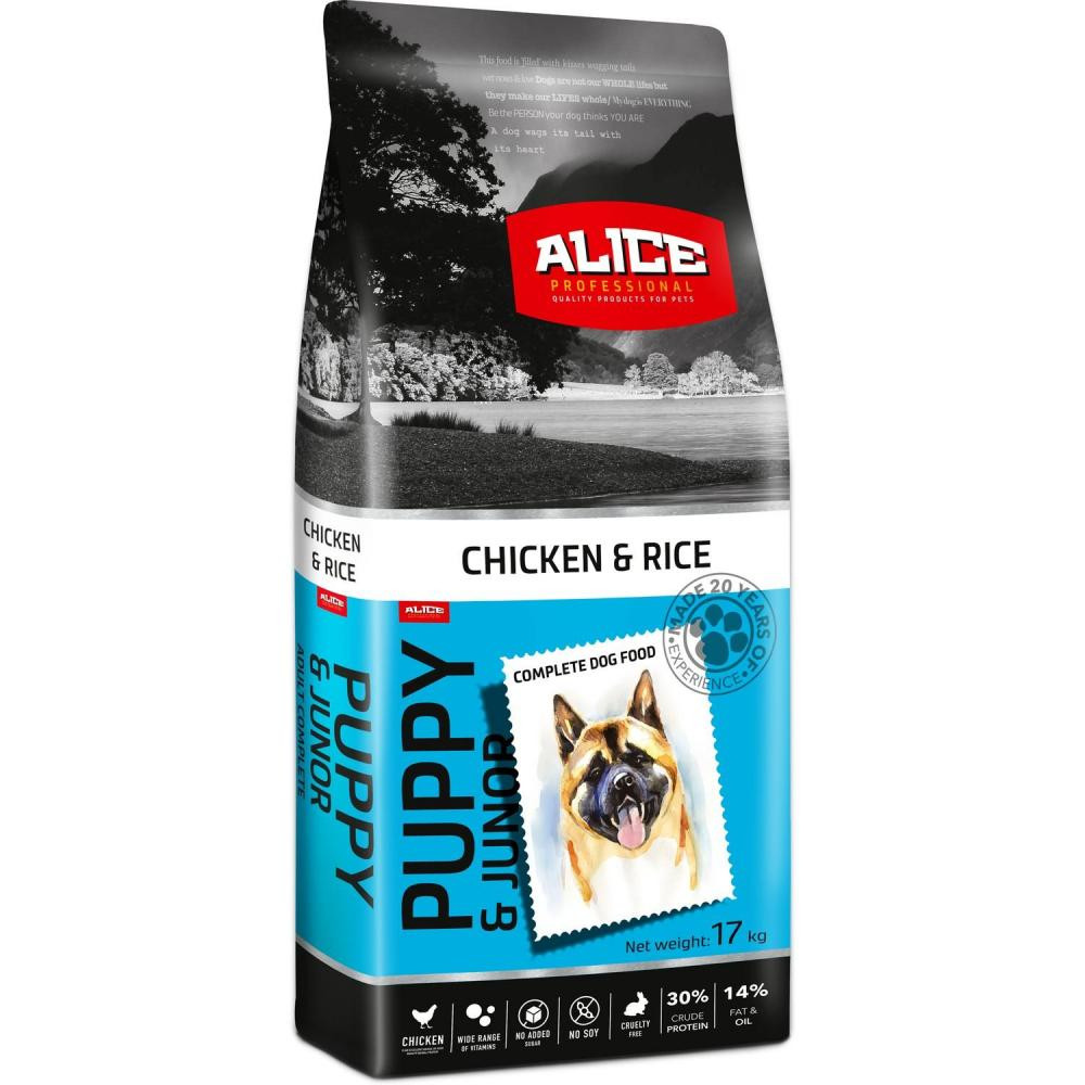 Alice Puppy & Junior Chicken and Rice 17 кг (5997328300781) - зображення 1