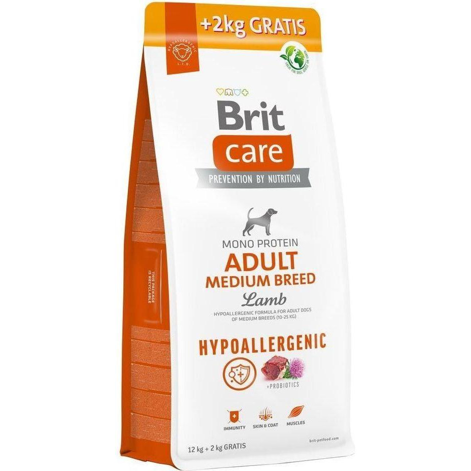 Brit Care Hypoallergenic Adult Medium Breed Lamb 12+2 кг 172663 - зображення 1