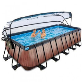   EXIT Wood Pool 540x250x122cm + dome, sand filter, heat pump / brown (30.67.53.10)