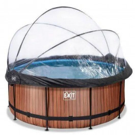   EXIT Wood Pool 360x122cm + dome, sand filter, heat pump / brown (30.67.12.10)