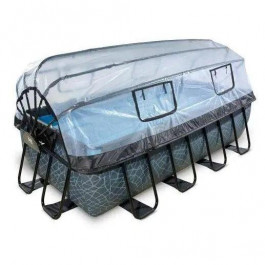   EXIT Stone Pool 400x200x100cm + dome, filter pump / grey (30.32.42.00)