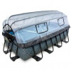 EXIT Stone Pool 400x200x100cm + dome, sand filter pump / grey (30.37.42.00) - зображення 1