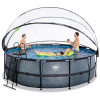 EXIT Wood Pool 450x122cm + dome, sand filter, heat pump / brown (30.67.15.10) - зображення 1