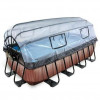 EXIT Wood Pool 400x200x100cm + dome, filter pump / brown (30.32.42.10) - зображення 1