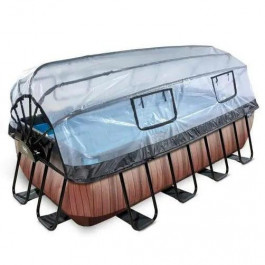   EXIT Wood Pool 400x200x100cm + dome, filter pump / brown (30.32.42.10)