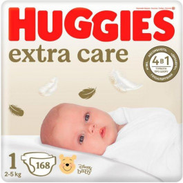   Huggies Extra Care 1, 168 шт