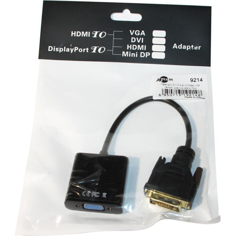 ATcom DVI - VGA 0.1m Black (9214) - зображення 1