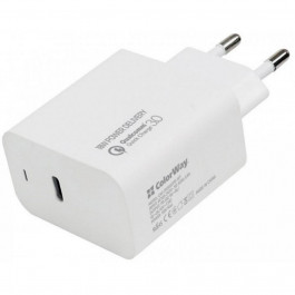   ColorWay Power Delivery Port USB Type-C (18W) White (CW-CHS022PD-WT)