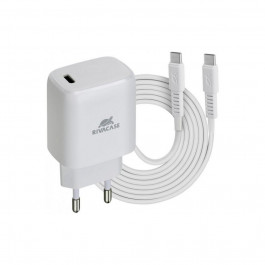   Rivacase PS4191 WD4 1xUSB-C PD3.0 QC3.0 20W White w/Type-C to Type-C cable (PS4191 WD4)