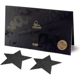   Bijoux Indiscrets Пэстис - стикини Bijoux Indiscrets - Flash Star Black, наклейки на соски (SO2339)