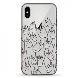   Pump Transperency Case for iPhone X Attentive Unicorns (PMTRX/XS-2/80)