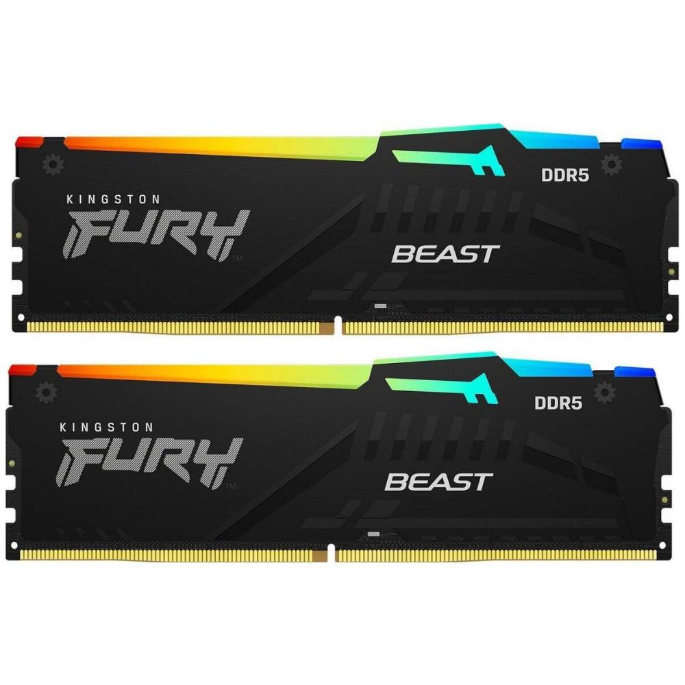 Kingston FURY 32 GB (2x16GB) DDR5 5200 MHz Beast RGB (KF552C36BBEAK2-32) - зображення 1