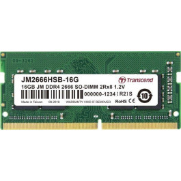   Transcend 16 GB SO-DIMM DDR4 2666 MHz JetRam (JM2666HSB-16G)