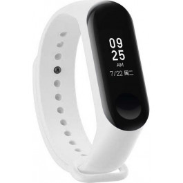   BeCover Ремешок для фитнес браслета  Silicone для Xiaomi Mi Band 3/4 White (704650)