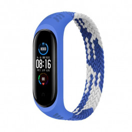   BeCover Ремешок Elastic Nylon Style  для Xiaomi Mi Smart Band 5 / Mi Smart Band 6 (Size S) Blue-White (70614