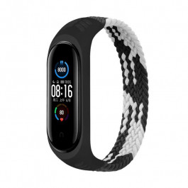   BeCover Ремешок Elastic Nylon Style  для Xiaomi Mi Smart Band 5 / Mi Smart Band 6 (Size M) Black-White (7061