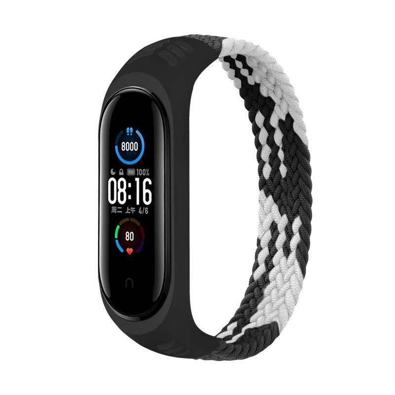 BeCover Ремешок Elastic Nylon Style  для Xiaomi Mi Smart Band 5 / Mi Smart Band 6 (Size L) Black-White (7061 - зображення 1