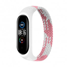   BeCover Ремешок Elastic Nylon Style  для Xiaomi Mi Smart Band 5 / Mi Smart Band 6 (Size L) Pink-White (70616